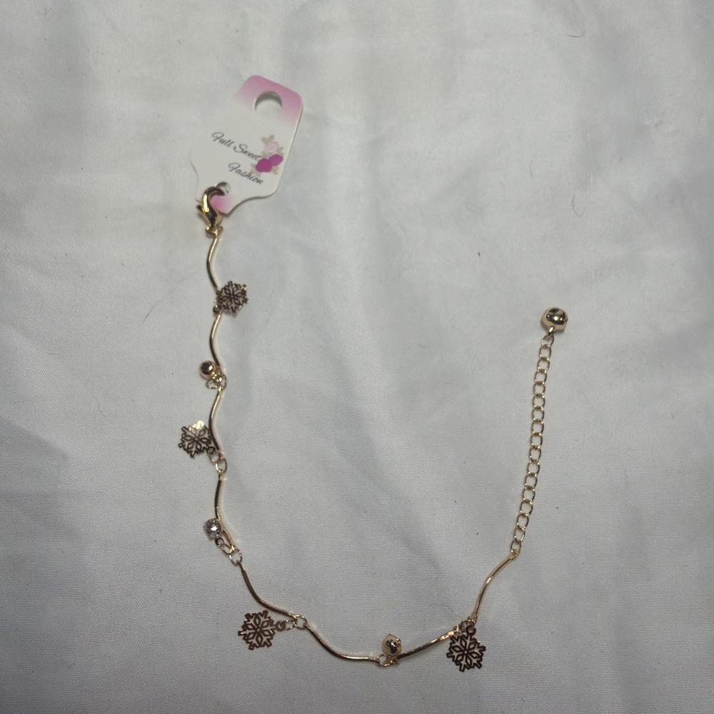 Full Sweet Fashion Snowflake And Cubic Zirconia Ankle Bracelet